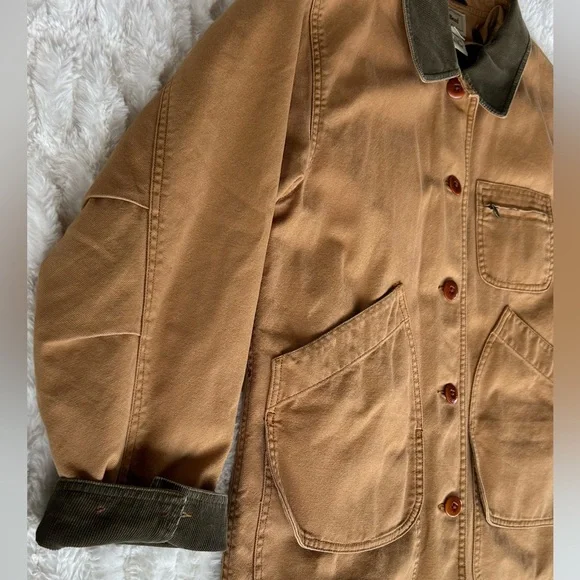 LL Bean Vintage Chore Coat Barn Jacket Tan Womens S - Picture 6 of 16